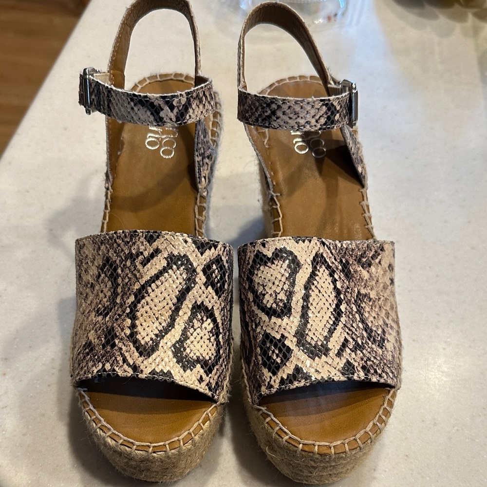Franco Sarto Snakeskin Espadrille Sandals